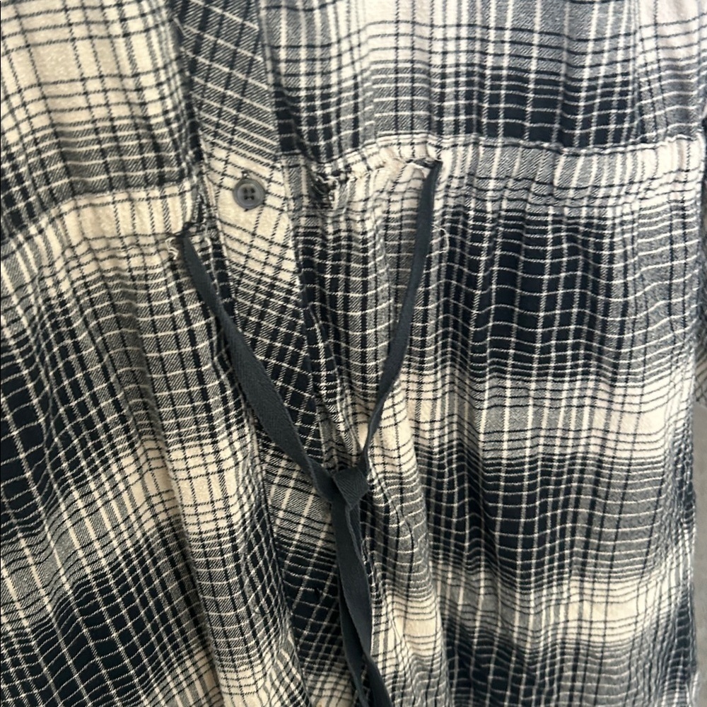 Joie Ardine Plaid Shirtdress, Black and Cream Checkered Dress - Picture 8 of 10